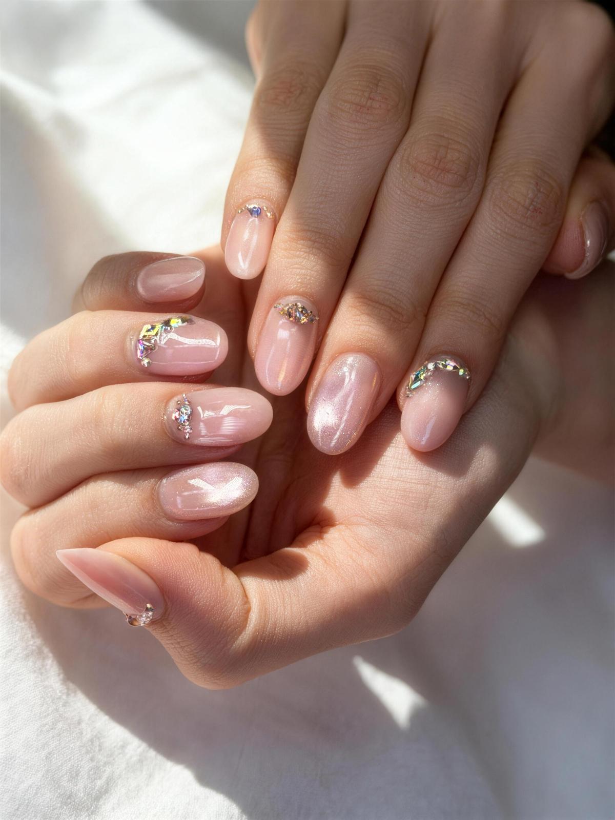 Crystal rhinestone nails